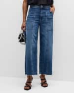 Image 1 of 6: FRAME Braided Wide Crop Jeans