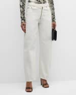 Image 2 of 6: FRAME Barrel-Leg Crisscross Zip Jeans