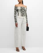 Image 5 of 6: FRAME Barrel-Leg Crisscross Zip Jeans