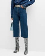 Image 1 of 6: FRAME High-Rise Easy Capri Jeans