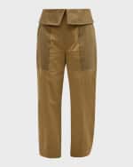 Image 1 of 6: FRAME Foldover Wide-Leg Trousers