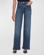 Image 2 of 4: FRAME Le Slim Palazzo Bardot Pocket Jeans