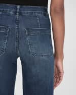 Image 4 of 4: FRAME Le Slim Palazzo Bardot Pocket Jeans