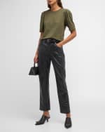 Image 2 of 6: FRAME Draped Femme Short-Sleeve Tee