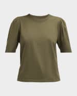 Image 1 of 6: FRAME Draped Femme Short-Sleeve Tee