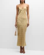 Image 2 of 6: FRAME Floral Silk Long V-Neck Cami Dress