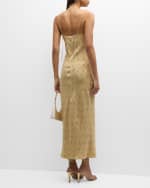 Image 4 of 6: FRAME Floral Silk Long V-Neck Cami Dress