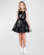 Image 1 of 5: Zoe Girl's Nancy Sequin Ballet Tulle A-Line Dress, Size 7-16