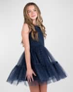 Image 4 of 4: Zoe Girl's Estelle Sparkle Sleeveless Dress, Size 7-16