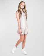 Image 2 of 4: Zoe Nicki Sleeveless Metallic Knit Flounce Mini Dress, Size 7-16