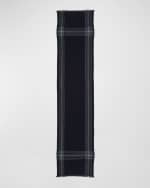 Image 2 of 3: Loro Piana Men's Tedori Cashmere-Linen Plaid Scarf