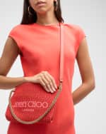 Image 2 of 6: Jimmy Choo Callie Logo London Raffia Shoulder Bag