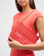 Image 3 of 6: Jimmy Choo Callie Logo London Raffia Shoulder Bag