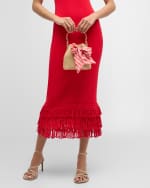 Image 2 of 6: Jimmy Choo Bon Bon Bow Raffia Bucket Bag