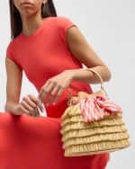 Image 2 of 6: Jimmy Choo Bon Bon Fringe Raffia Bucket Bag