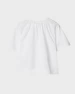 Image 2 of 4: Burberry Girl's Lucy Gathered Top W/ Logo Patch, Size 3-14