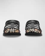 Image 4 of 4: Burberry Girl's Sam Leather Fisherman Sandals, Toddler/Kids