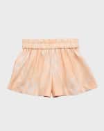 Image 2 of 3: Burberry Girl's Marcy Bias Check Shorts, Size 6M-2