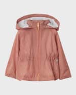 Image 1 of 3: Burberry Girl's Dhalia Hooded Nylon Wind-Resistant Jacket, Size 12M-2