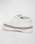 Image 4 of 5: Moncler Girl's Bebe Low-Top Leather Pre-Walker Sneakers, Baby