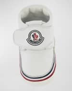 Image 3 of 5: Moncler Girl's Bebe Low-Top Leather Pre-Walker Sneakers, Baby