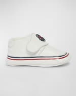 Image 1 of 5: Moncler Girl's Bebe Low-Top Leather Pre-Walker Sneakers, Baby