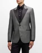 Image 3 of 6: Emporio Armani Men's Pindot Peak-Lapel Dinner Jacket