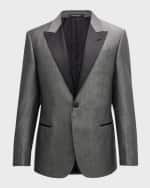 Image 1 of 6: Emporio Armani Men's Pindot Peak-Lapel Dinner Jacket