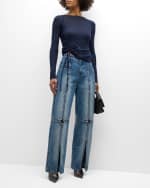 Image 4 of 5: Wynn Hamlyn Andie Zip-Off Straight-Leg Jeans