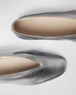 Image 2 of 3: Le Monde Beryl Luna Metallic Leather Ballerina Flats