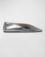 Image 1 of 3: Le Monde Beryl Luna Metallic Leather Ballerina Flats