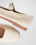 Image 2 of 3: Le Monde Beryl Linen Mary Jane Ballerina Flats
