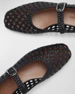 Image 2 of 3: Le Monde Beryl Woven Leather Mary Jane Ballerina Flats
