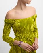 Image 5 of 5: Devon Leigh Amethyst and Jade Gold Accent Stretch Bracelets, Set of 3