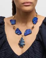 Image 2 of 5: Devon Leigh Chrysocolla Gold Accent Stretch Bracelets, Set of 3