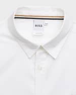 Image 3 of 3: BOSS Boy's Long-Sleeve Cotton Oxford Shirt, Size 4-16
