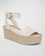 Image 3 of 4: Vince Belisa Leather Platform Ankle-Strap Espadrilles