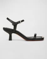Image 1 of 4: Vince Coco Leather Kitten-Heel Sandals