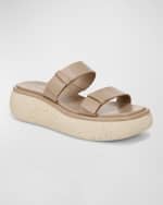 Image 3 of 4: Vince Lagos Leather Dual-Strap Platform Sandals