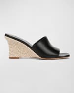 Image 1 of 4: Vince Pia Leather Wedge Espadrille Sandals