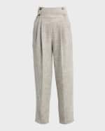 Image 1 of 6: Loro Piana Lien Springtime Pleated Pants