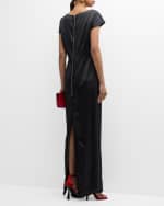 Image 4 of 5: CHRISTOPHER JOHN ROGERS Tulip Print Silk Shift Gown