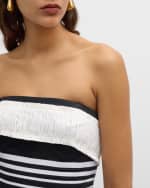 Image 6 of 7: CHRISTOPHER JOHN ROGERS Crushed Ruffle Strapless Peplum Top