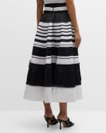 Image 4 of 6: CHRISTOPHER JOHN ROGERS Crushed Ruffle Circle Maxi Skirt