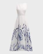 Image 2 of 6: Sara Roka Teama90 Animal-Print Linen Midi Dress