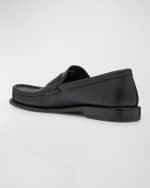 Image 3 of 6: Loewe Men's Campo Leather Penny Loafers
