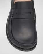 Image 4 of 6: Loewe Men's Campo Leather Penny Loafers
