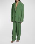 Image 7 of 7: Jacquemus Titolo Striped Jacquard Single-Breasted Oversized Blazer Jacket