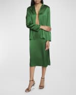 Image 7 of 7: Jacquemus Notte Logo Script Satin Shirt