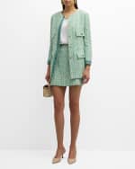 Image 5 of 7: St. John Grosgrain-Trim Metallic Slub And Tape Tweed Jacket